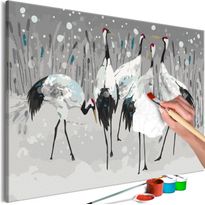 DIY-taulu Artgeist Stork Family, 40x60cm, harmaa