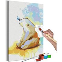 DIY-taulu Artgeist Teddy Bear and Butterfly, 60x40cm, harmaa