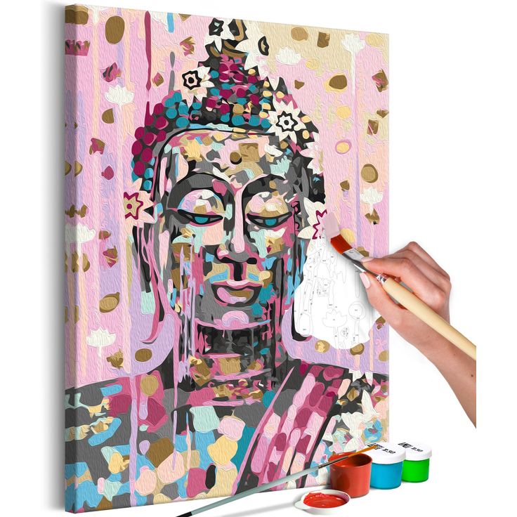 DIY kangas maalaus - Thinking Buddha
