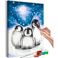 DIY-taulu Artgeist Three Penguins, 60x40cm, sininen