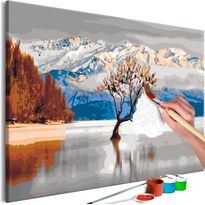 DIY-taulu Artgeist Wanaka Lake, 40x60cm, harmaa