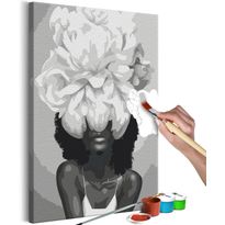 DIY-taulu Artgeist White Flower, 60x40cm, mustavalkoinen