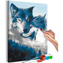 DIY-taulu Artgeist Wolves in Love, 60x40cm, sininen