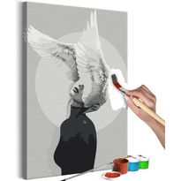 DIY-taulu Artgeist Woman With Wings, 60x40cm, mustavalkoinen