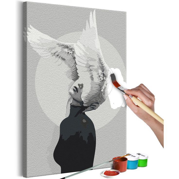DIY kangas maalaus - Woman With Wings