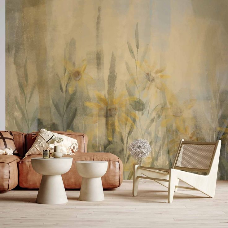 CONFIGURABLE PÄÄTUOTE - Valokuvatapetti - A touch of summer - floral motif with a meadow full of yellow flowers and grasses 43569