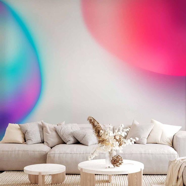 CONFIGURABLE PÄÄTUOTE - Valokuvatapetti - Abstraction - Colorful Glass Pieces - Violet-Blue and Pink 15674