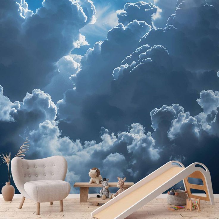 CONFIGURABLE PÄÄTUOTE - Valokuvatapetti - Animated Scenery: The Sun Battling with Clouds 06252