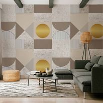 Kuvatapetti Artgeist Beige and Gold Geometric Pattern, eri vaihtoehtoja