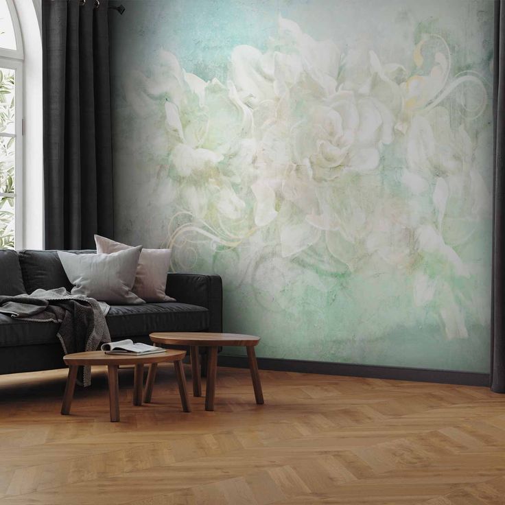 CONFIGURABLE PÄÄTUOTE - Valokuvatapetti - Blossoming among pastels - abstract with floral motif and patterns 51489