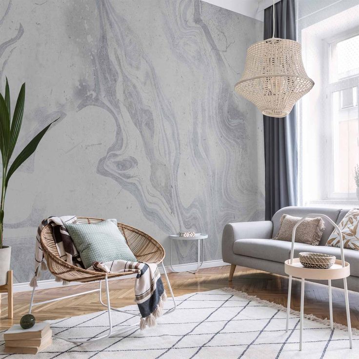 CONFIGURABLE PÄÄTUOTE - Valokuvatapetti - Cloudy Marble 19625