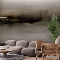 Kuvatapetti Artgeist Diuna - abstract modern painting in grey with black pattern, eri vaihtoehtoja