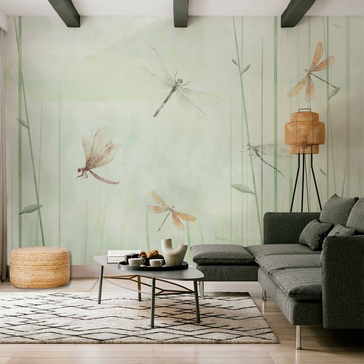 CONFIGURABLE PÄÄTUOTE - Valokuvatapetti - Dragonflies in the Meadow 31136