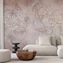 Kuvatapetti Artgeist Floristic abstraction - lineart style silhouettes of people with flowers, eri vaihtoehtoja