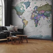 Kuvatapetti Artgeist Geography study - world map with signed countries in English, eri vaihtoehtoja
