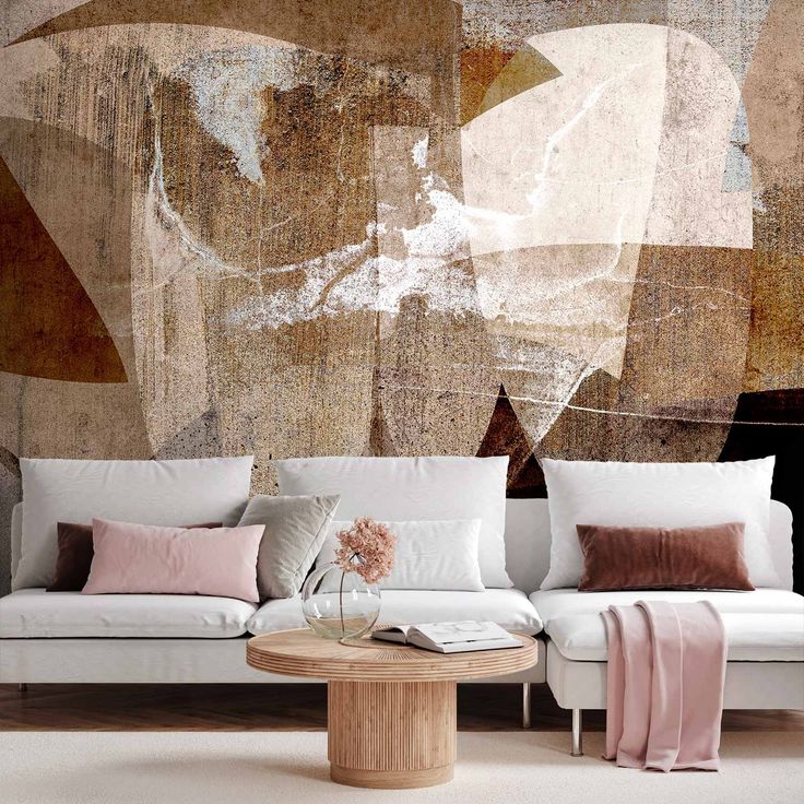 CONFIGURABLE PÄÄTUOTE - Valokuvatapetti - Geometric abstraction with shapes - composition in brown colours 06790
