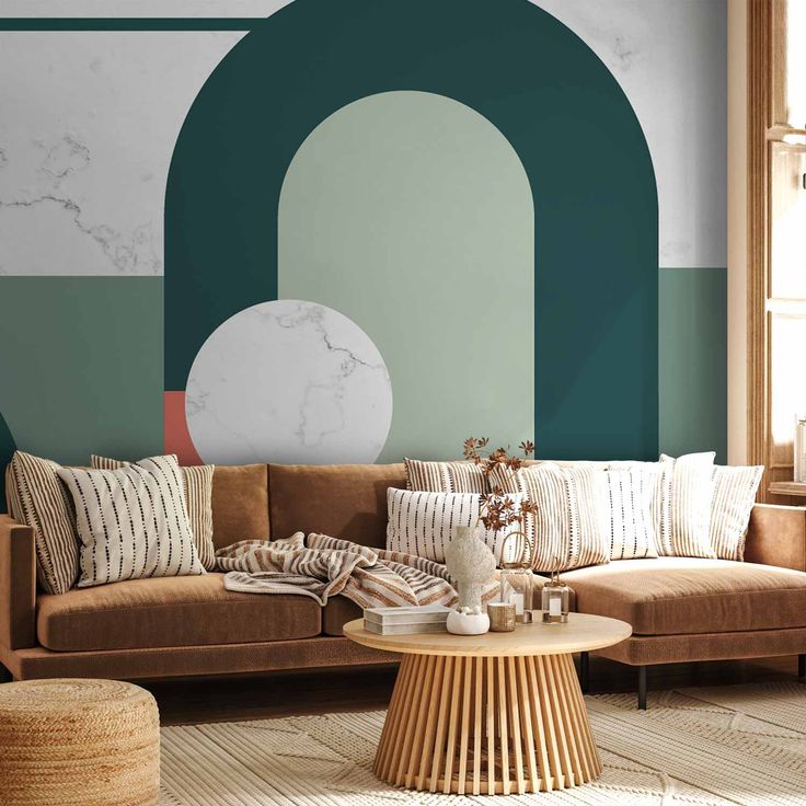 CONFIGURABLE PÄÄTUOTE - Valokuvatapetti - Geometric Pattern With Marble Motif 40392
