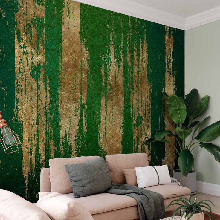 CONFIGURABLE PÄÄTUOTE - Valokuvatapetti - Golden-Green Expression 29034