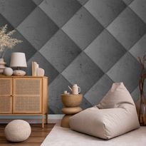 Kuvatapetti Artgeist Grey symmetry - geometric pattern in concrete pattern with light joints, eri vaihtoehtoja