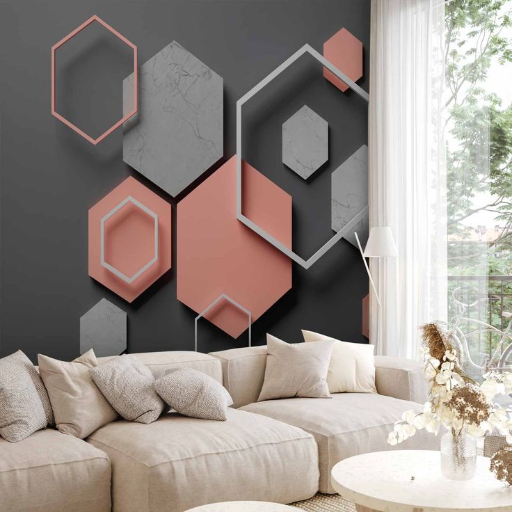 CONFIGURABLE PÄÄTUOTE - Valokuvatapetti - Hexagon Plan 09978