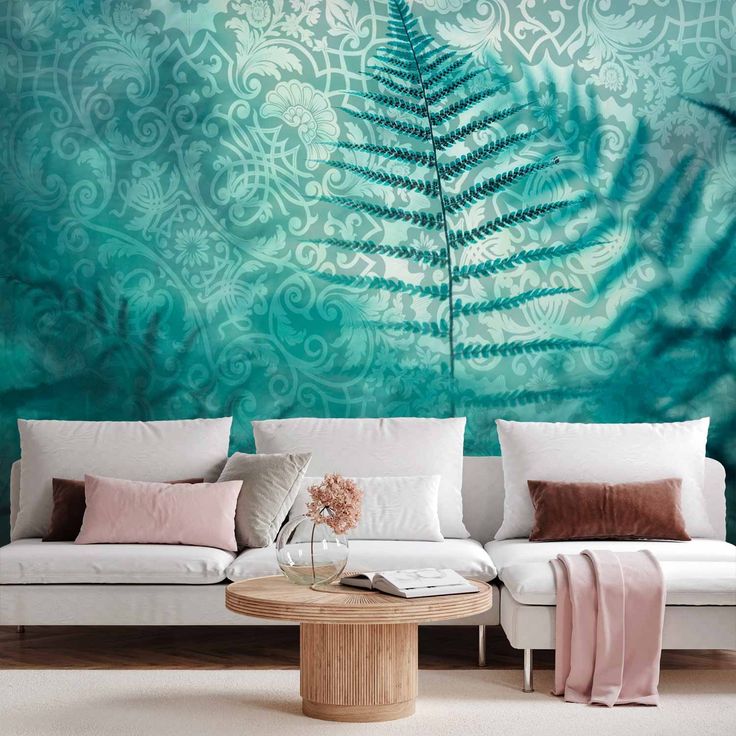 CONFIGURABLE PÄÄTUOTE - Valokuvatapetti - In a forest retreat - abstract composition with ferns and patterns 64977