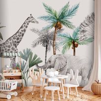 Kuvatapetti Artgeist Jungle Animals Wallpaper for Children&#039;s Room in Cartoon Style, eri vaihtoehtoja