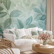 Kuvatapetti Artgeist Large Leaves in Shades of Green-Mint: Botanical Motif, eri vaihtoehtoja
