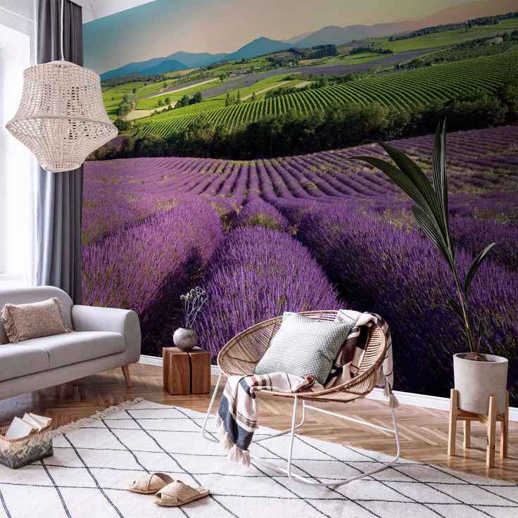 CONFIGURABLE PÄÄTUOTE - Valokuvatapetti - Lavender Field 94939