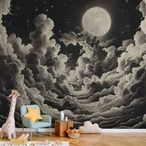 Kuvatapetti Artgeist Moon and Stars Singing Among the Great Clouds, eri vaihtoehtoja