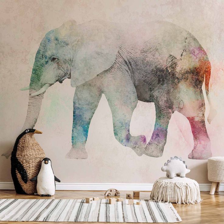 CONFIGURABLE PÄÄTUOTE - Valokuvatapetti - Painted Elephant 04997