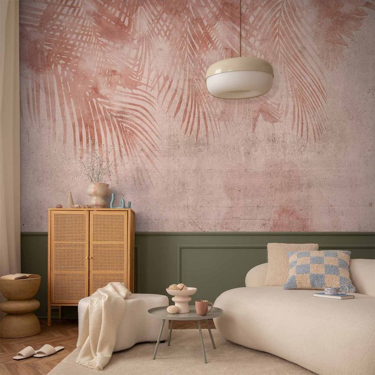 CONFIGURABLE PÄÄTUOTE - Valokuvatapetti - Pink Palm Trees 77647