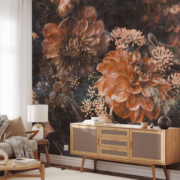 CONFIGURABLE PÄÄTUOTE - Valokuvatapetti - Retro Flowers - Third Variant 67213