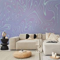 Kuvatapetti Artgeist Sea Abstraction - Intriguing Composition of Wavy Shapes in Shades of Blue, eri vaihtoehtoja