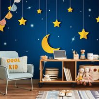 Kuvatapetti Artgeist Skyline - night sky landscape with stars and moon for children, eri vaihtoehtoja