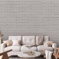 Kuvatapetti Artgeist Snow Brick - Pattern Imitating a Brick Wall in White, eri vaihtoehtoja