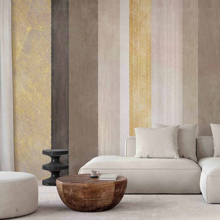CONFIGURABLE PÄÄTUOTE - Valokuvatapetti - Striped pattern - abstract background in various stripes with gold pattern 07353