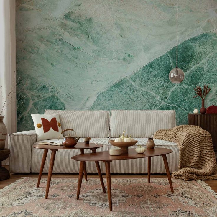CONFIGURABLE PÄÄTUOTE - Valokuvatapetti - Turquoise Marble 19274