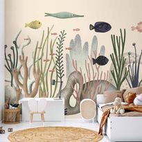 Kuvatapetti Artgeist Underwater World - Fish and Corals in Pastel Colours, eri vaihtoehtoja