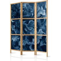 Japanilainen sermi Artgeist Abstract Ornaments - Dark Blue Victorian Leaves, eri vaihtoehtoja