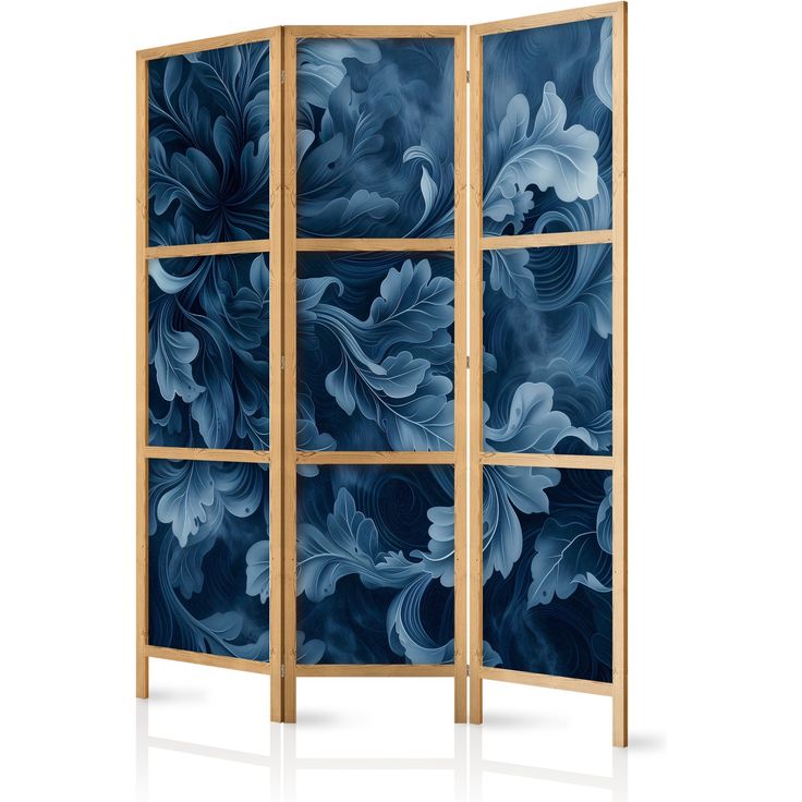 CONFIGURABLE PÄÄTUOTE - Japanilainen sermi - Abstract Ornaments - Dark Blue Victorian Leaves 05777