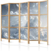 Japanilainen sermi Artgeist Astral Calm: Stars Scattered Over Delicate Clouds, 172x225cm, harmaa