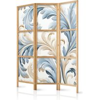 Japanilainen sermi Artgeist Baroque Ornaments in Light - Cream-Blue Colors, eri vaihtoehtoja