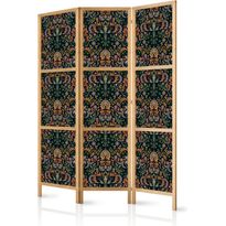 Japanilainen sermi Artgeist Baroque Ornaments in Patinated Gold and Browns Retro Motif, 172x135cm, musta