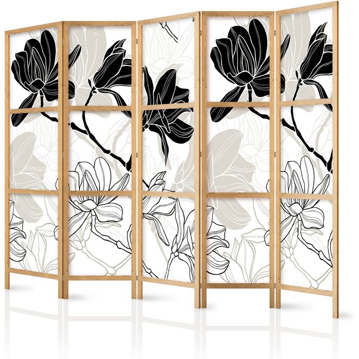 Japanilainen sermi - Black and White Flowers II