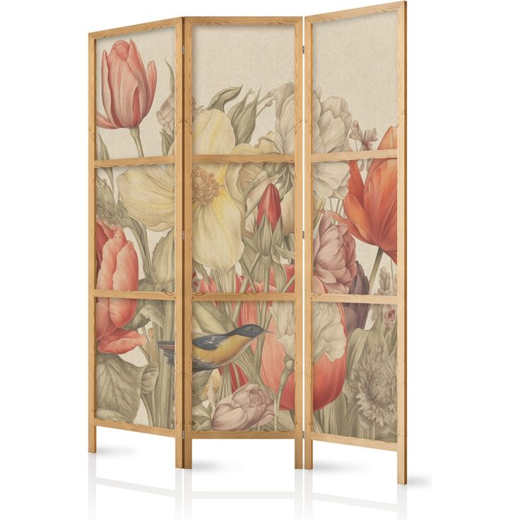 CONFIGURABLE PÄÄTUOTE - Japanilainen sermi - Bouquet with Tulips - Colorful Flowers on a Light Background - Illustration 06682