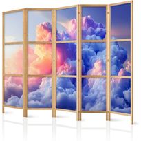 Japanilainen sermi Artgeist Clouds Like Painted: Artistic Brushes of Dawn Painting the Sky, 172x225cm, harmaa
