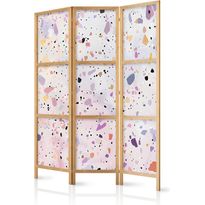Japanilainen sermi Artgeist Confetti-Style Terrazzo - Purple-Pink - Colorful Pattern, eri vaihtoehtoja
