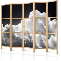 Japanilainen sermi Artgeist Discover the Endless Play of Sunlight – Clouds and Shadows in the Sky, 172x225cm, mustavalkoinen