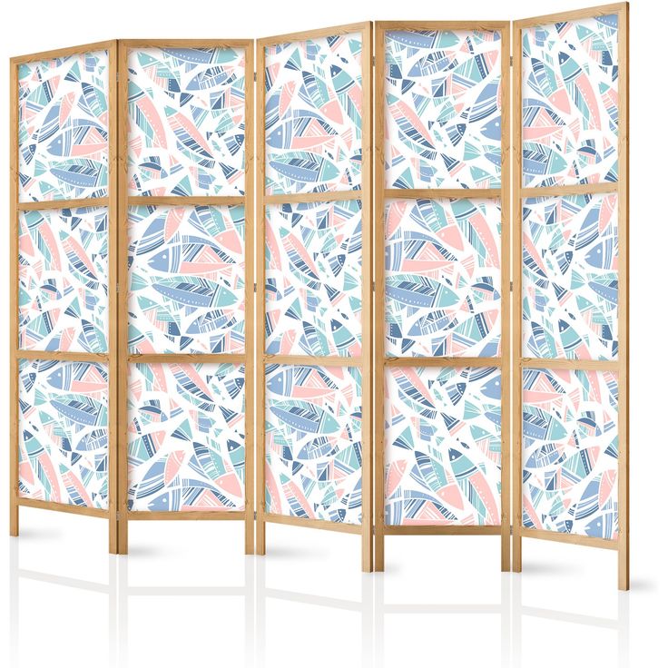 Japanilainen sermi - Fish in Minimalist Style - Fishes in Aztec Style in Pastel Color Tones on a White Background