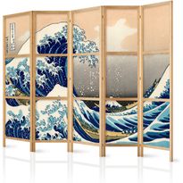 Japanilainen sermi Artgeist Great Wave in Kanagawa II, 172x225cm, harmaa